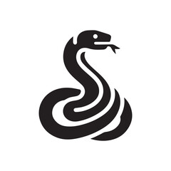 Naklejka premium Silhouette and icon of snake isolated on white background