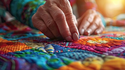 Greeting Card and Banner Design for Social Media or Educational Purposes of National Quilting Day Background