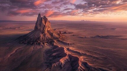 Naklejka premium Iconic shiprock: majestic landscape of new mexico's southwestern desert