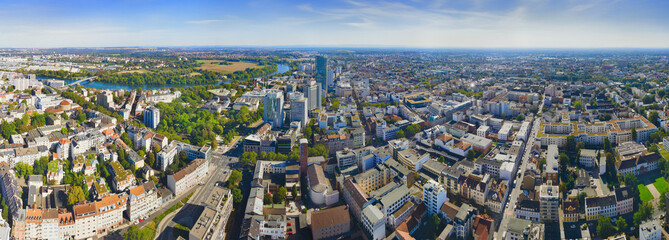 Great panorama of Offenbach city from above