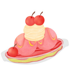 Ice cream cherry sweet cream 