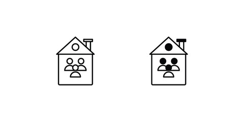 shared housing icon with white background vector stock illustration