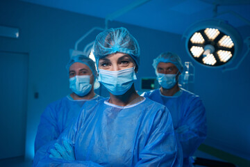 Medical team after operation in operating room