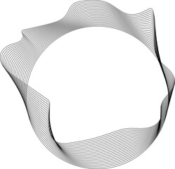 Wavy lines in circle form, icon, logo, border, banner