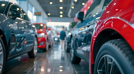 car showroom with a magnificent view of the cars for sale