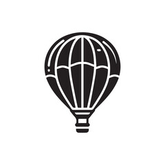 Obraz premium hot air balloon silhouettes and icons isolated on white background