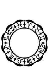 Astrology Zodiac Circle Frame Vector Illustration