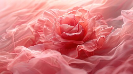 Elegance Unfolds. Vibrant Rose Amidst Silken Waves