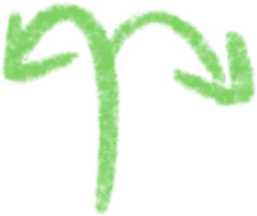 Fototapeta premium Colorful arrows drawn with crayon
