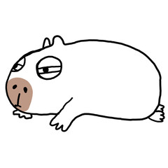 drawn sketch of funny cartoon capybara