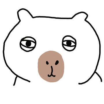 drawn sketch of funny cartoon capybara