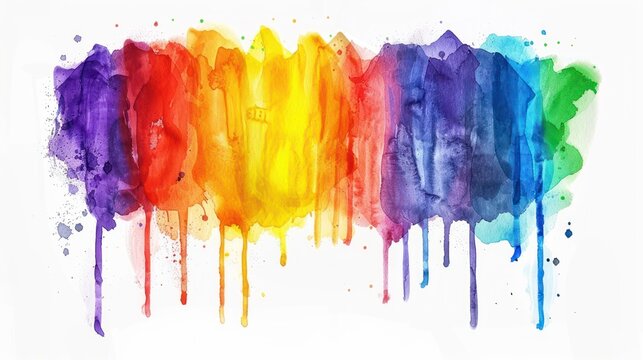 abstract background of rainbow color, watercolor,