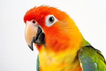 Obraz premium lovebird perched on a tree on white background