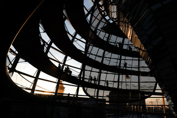 Reichstag building at sunset, Berlin, Germany, Europe