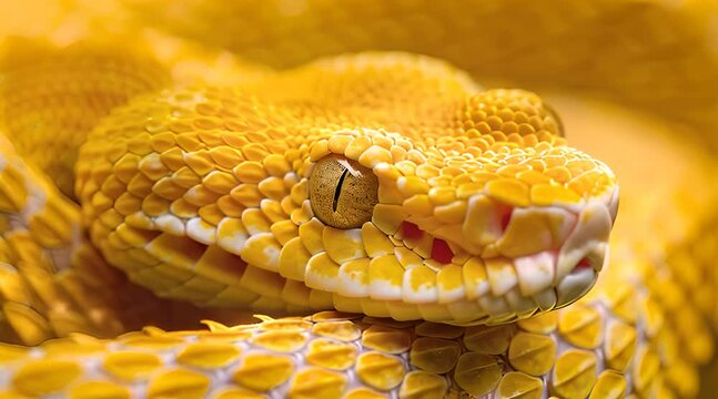 close up of beautiful yellow snake