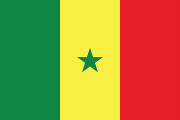 Vector Image of Senegal Flag. Senegal Flag. National Flag of Senegal. Senegal flag illustration. Senegal flag picture. Senegal flag image - obrazy, fototapety, plakaty