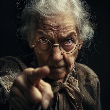 portrait of a authoritarian old woman
