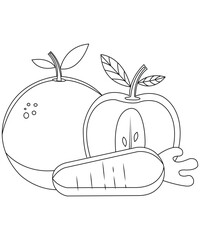 Food and snacks coloring page for kids