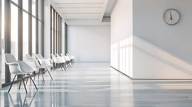 empty office room with minimalist seating