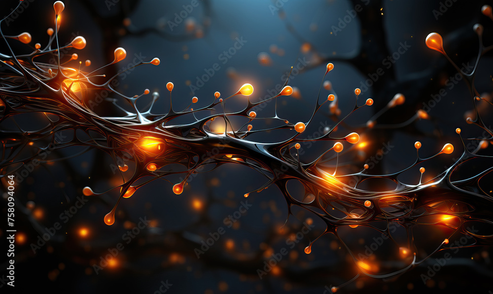 Poster abstract background, neural circuits, neuron cells concept.