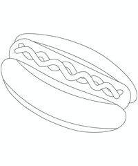 Food and snacks coloring page for kids