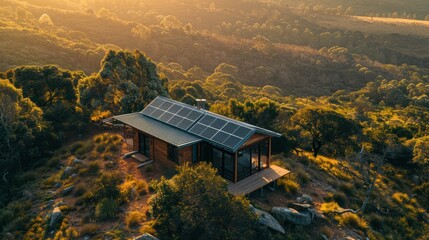 Picture a cozy, wooden cabin nestled in the heart of a lush south african mountain landscape. - obrazy, fototapety, plakaty