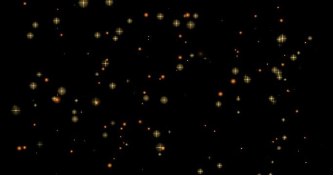 Animation of yellow light spots on black background