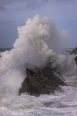 Fototapeta na wymiar Giant waves in Shore Acres, Oregon.
