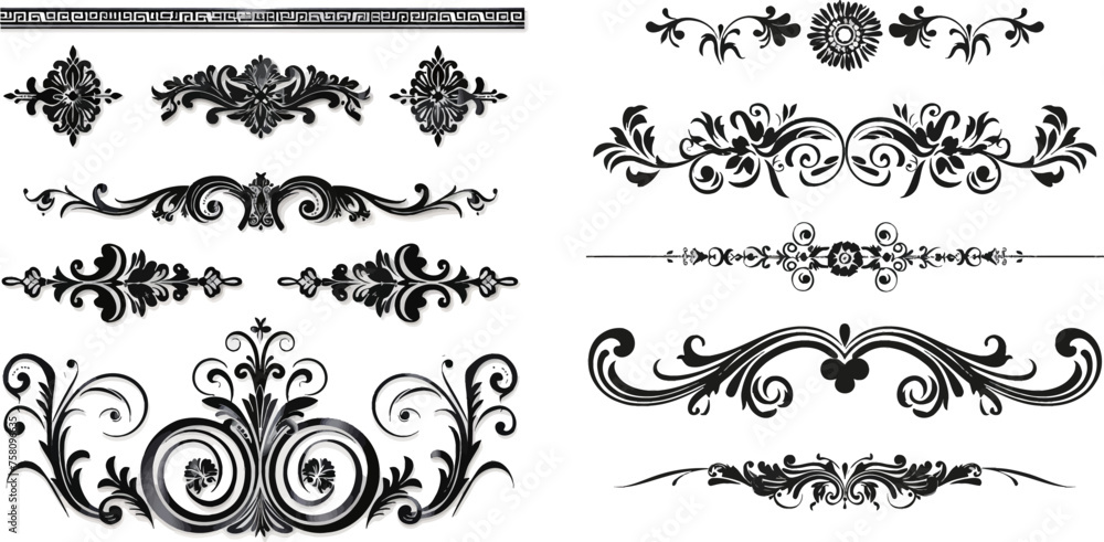 Poster unique artistic vignettes, made in vector