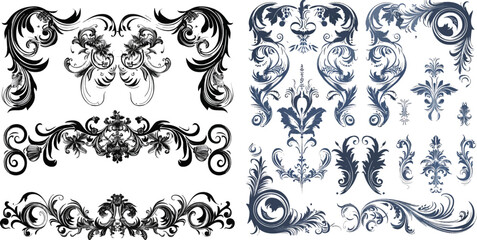 Vector collection of calligraphic design elements
