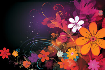 Modern abstract art, bouquet bloom, petal botanical, spring summer garden floral flower background