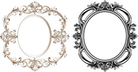 Foto auf Leinwand Elegant oval frame with decorative filigree © Mark
