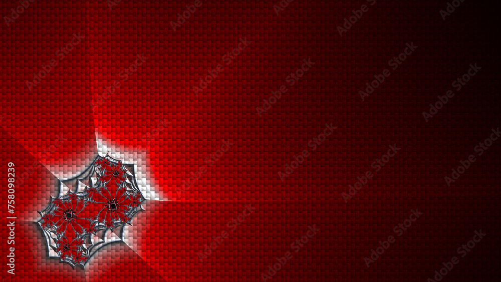 Poster creative abstraction art-deco style in black on red background template style