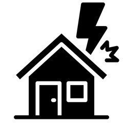 House Struck by Lightning Icon 