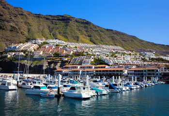 Fototapeta na wymiar Harbour of Los Gigantes, Island Tenerife, Canary Islands, Spain, Europe.