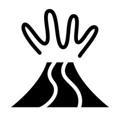 Volcano eruption icon. 