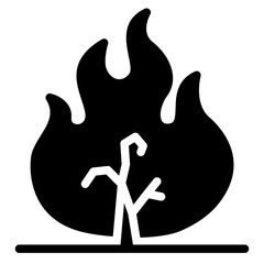 Wildfire disaster icon. forest tree bushfire vector symbol