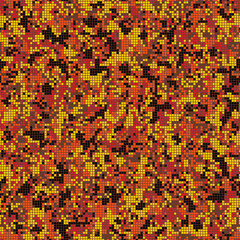 Camouflage seamless pattern with pixelized endless geometric camo