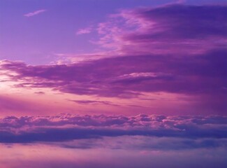 Purple sky background with clouds at sunset on a summer evening 