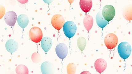 Seamless Birthday Pattern In Pastel Color