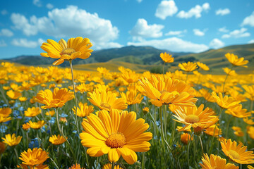 field of yellow flowers