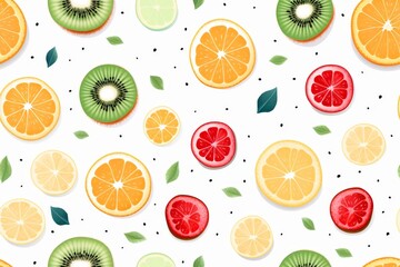 Seamless Pastel Fruit Pattern Design