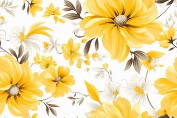 Seamless Yellow Floral Pattern