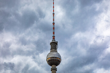 September 2022 - Popular Alexanderplatz square with iconic TV tower in Berlin, capital of Germany,...