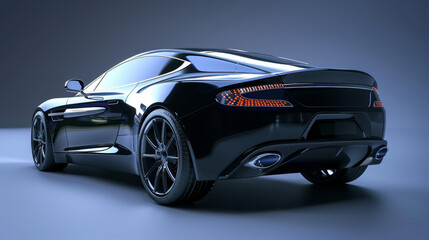 Naklejka premium Sleek luxury car under studio lighting