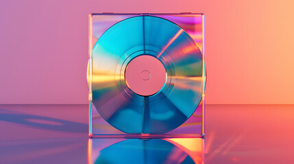 CD-ROM red and blue illumination, cyberpunk photo