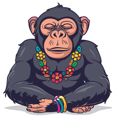 Vector cartoon bored ape character