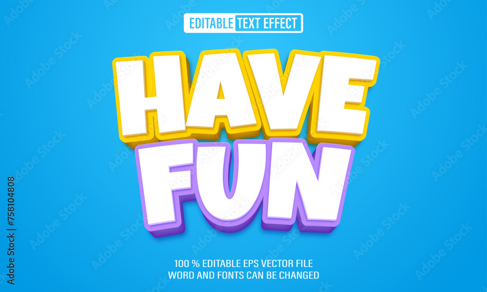 Poster editable 3d text style effect - have fun text effect template