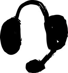 Dry Brush Grunge Icon Headphone for Support - 758105087