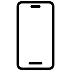Smartphone display icon. Mobile phone screen simple icon. Device symbol for web or app. Touchscreen symbol.